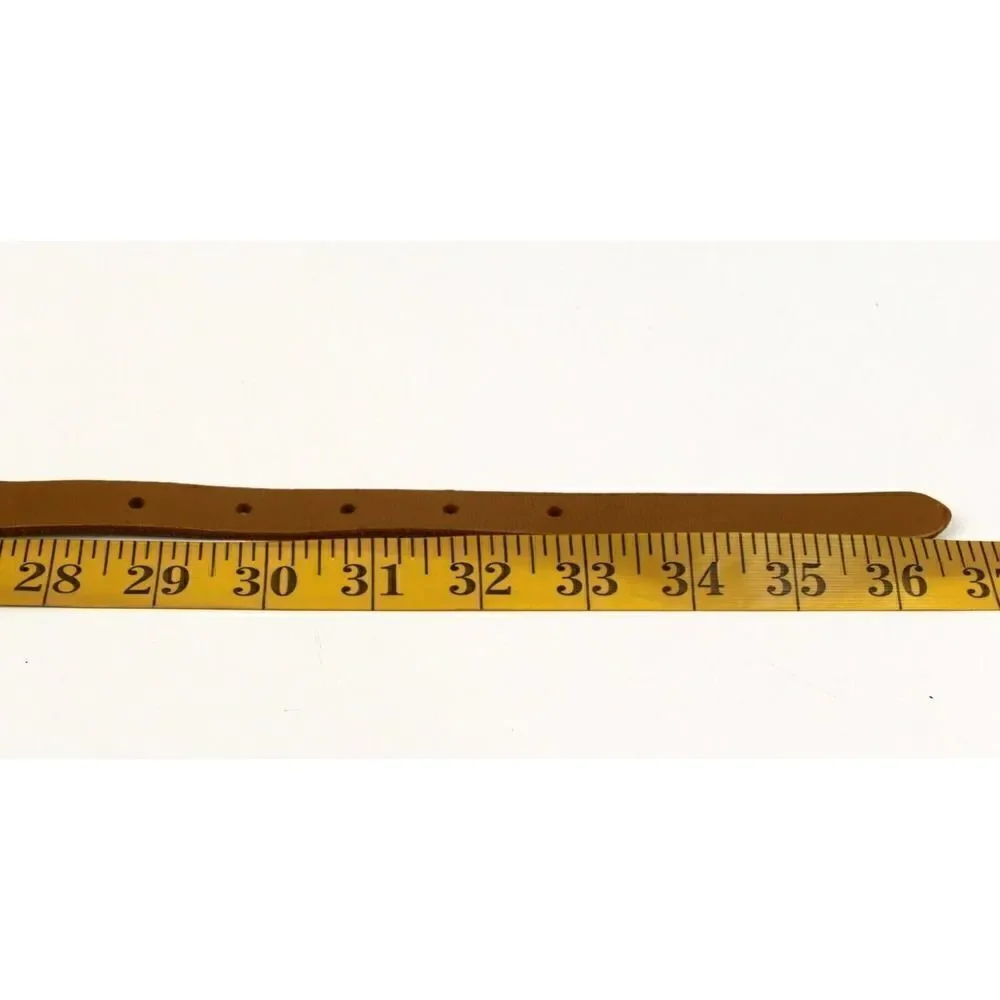 SKINNY STRIPS STUDS BROWN GENUINE LEATHER 0.5